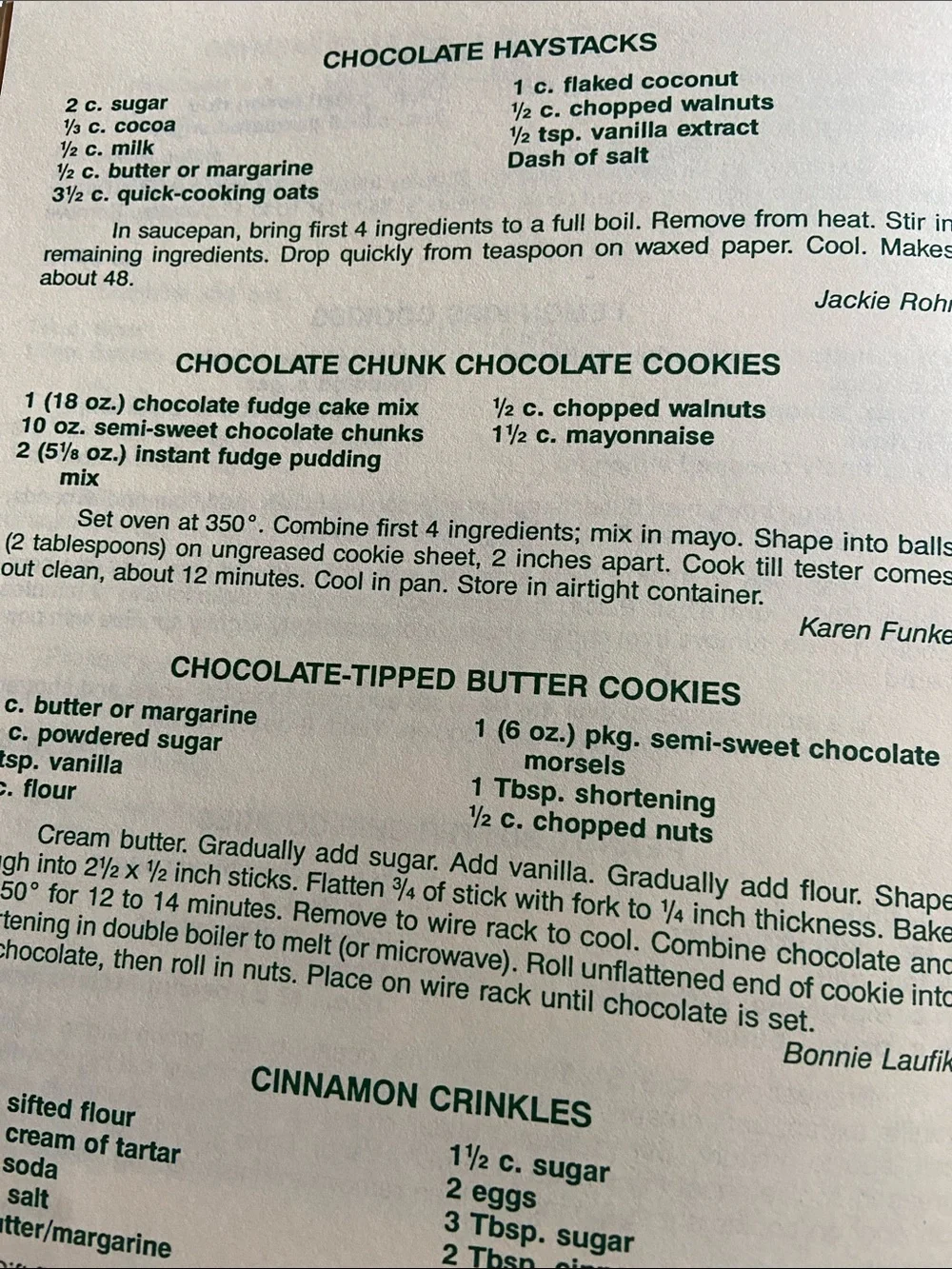 Vintage 90s 1990s OHIO Spiral Cookbook Chagrin Falls OH dessert cookies cake pie